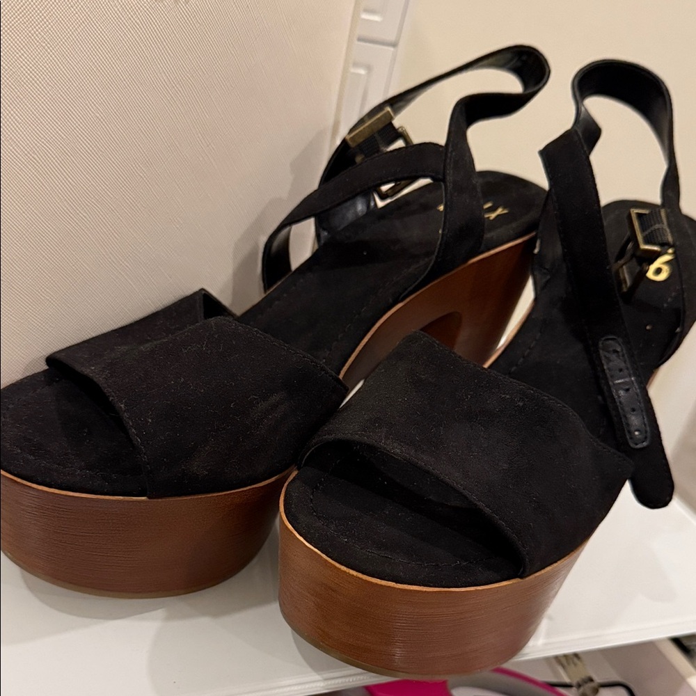 Mix No. 6 Black and Brown Platform Sandals